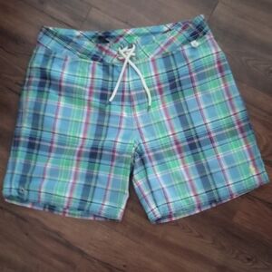 Polo Ralph Lauren Mens Plaid Nautical Swim Board Shorts, Size 34